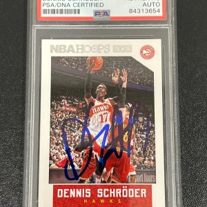 2015-16 NBA Hoops #89 Dennis Schroder Signed Card PSA AUTO Slabbed Hawks