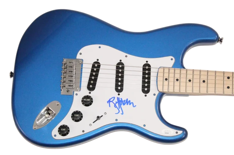 Robyn Hitchcock Signed Autograph Full Size Blue Stratocaster Guitar w/ JSA COA