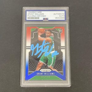2019-20 Panini Prizm #267 Grant Williams Signed Rookie Card PSA/DNA Slabbed RC C