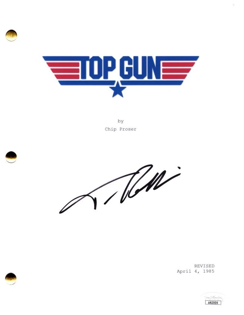 Tim Robbins Signed Autograph Top Gun Movie Script Screenplay - Merlin w ...