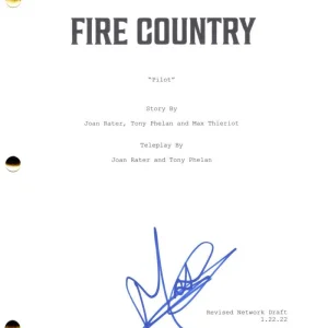 Max Thieriot Signed Autograph Fire Country Full Pilot Script Screenplay - Bode