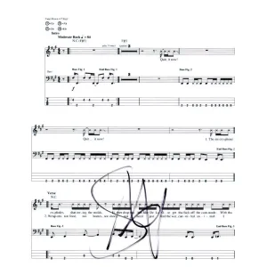Brad Wilk Signed Autograph Bulls on Parade Sheet Music  Rage Against the Machine