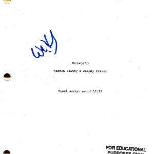 Warren Beatty Signed Autograph Bulworth Full Movie Script Screenplay Beckett COA