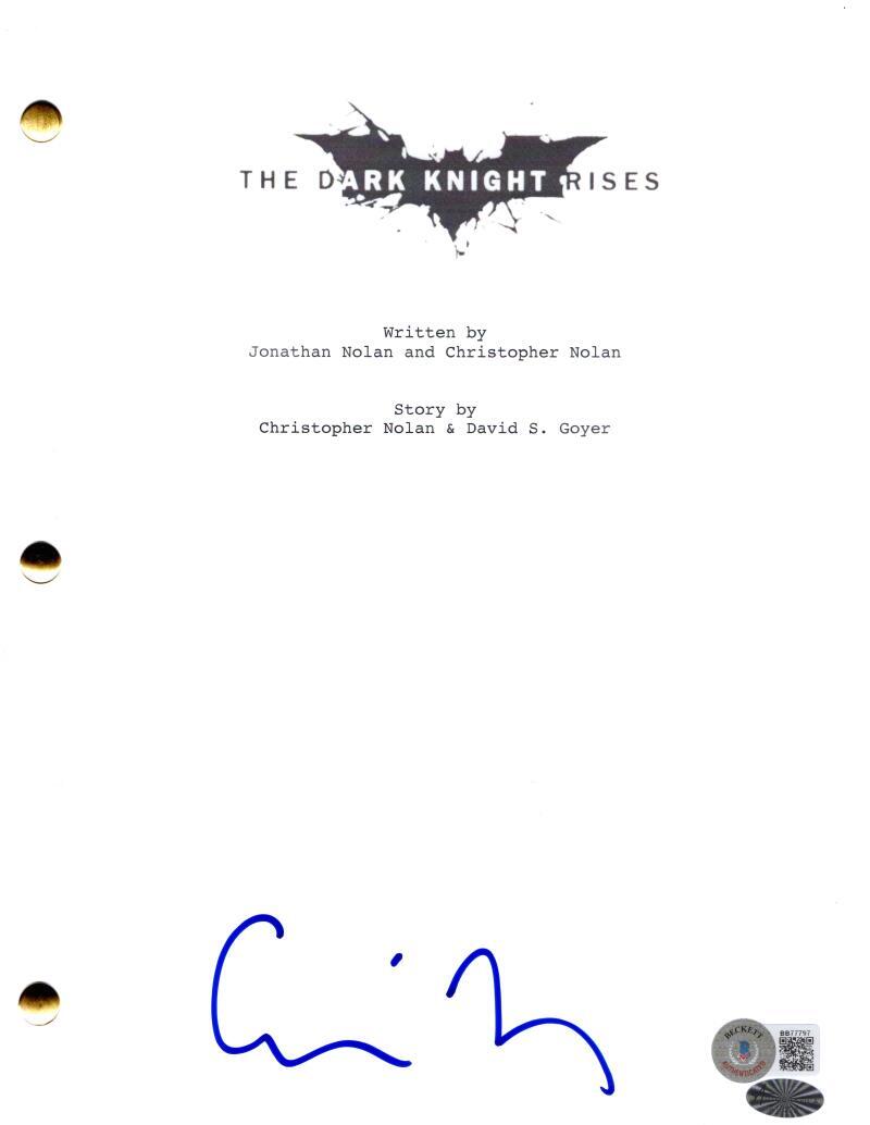 Christopher Nolan Signed Autograph The Dark Knight Rises Movie Script w ...