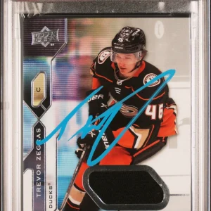 2021 Upper Deck Premier #101 Trevor Zegras Jersey signed card PSA 7 Auto A Ducks