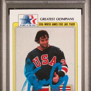 1983 Topps History's Greatest Olympians #33 Jim Craig signed card PSA 7 Auto A