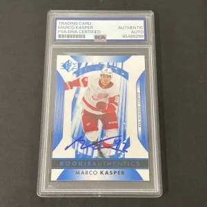 2023-24 SP Hockey #125 Marco Kasper Rookie Authentics signed card PSA