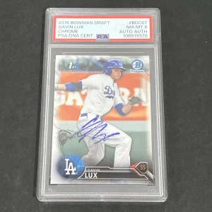 2016 Bowman Draft #BDC67 Gavin Lux Chrome signed card PSA 8 Auto A