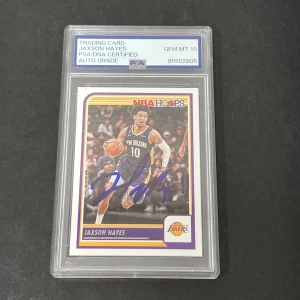 2023-24 Panini NBA Hoops #124 Jaxson Hayes signed card PSA Auto 10