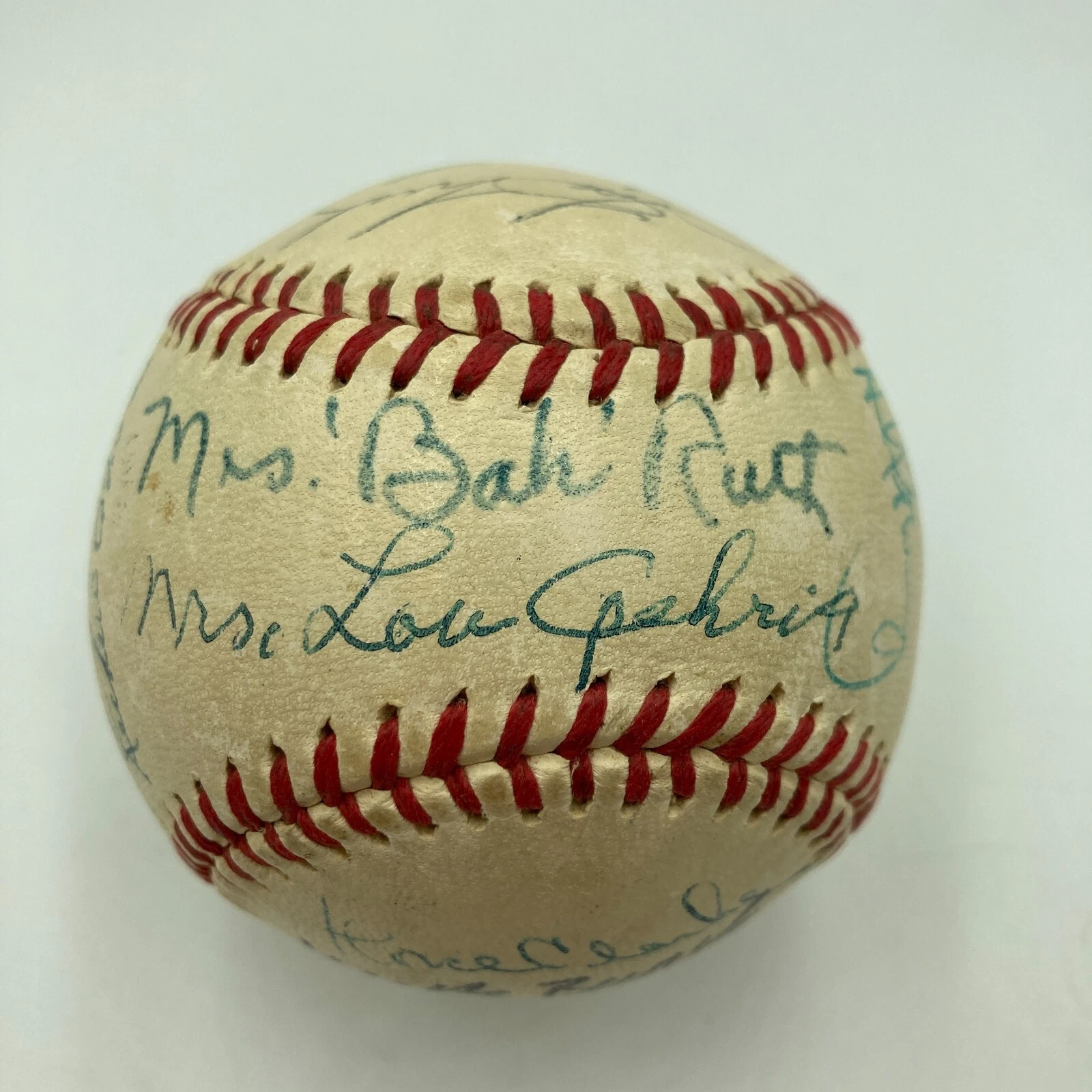 Mrs. Babe Ruth & Mrs. Lou Gehrig Yankees Legends Signed Baseball JSA ...