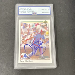 1990 Upper Deck #470 Dave Martinez signed card PSA Auto 10 Expos
