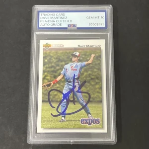 1992 Upper Deck #328 Dave Martinez signed card PSA Auto 10 Expos