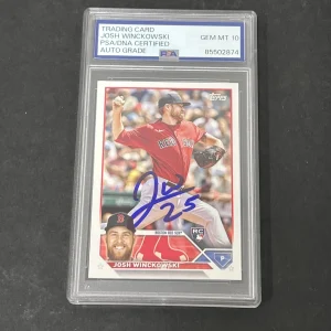 2023 Topps Series 1 #76 Josh Winckowski signed card PSA Auto 10 Red Sox