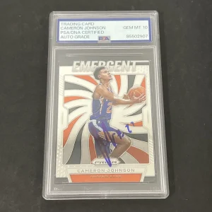 2019-20 Panini Prizm #13 Cameron Johnson Emergent signed card PSA Auto 10