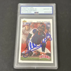 1992 Upper Deck #156 Sandy Alomar Jr. signed card PSA Auto 10 Indians