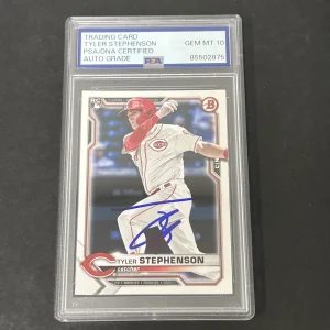 2021 Bowman #20 Tyler Stephenson Rookie signed card PSA Auto 10