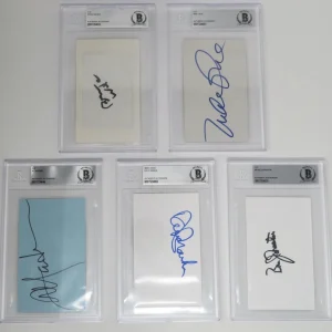 Brian Wilson THE BEACH BOYS Signed Autograph Auto Set x5 Members Slab BAS JSA