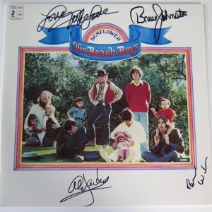 Brian Wilson THE BEACH BOYS Signed Autograph "Sunflower" Vinyl LP by 4 JSA BAS