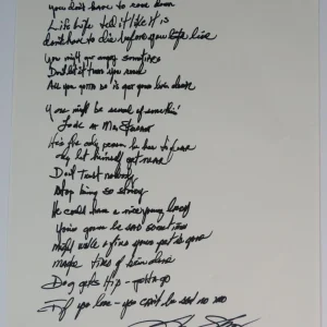 Sly Stone SLY & THE FAMILY STONE Signed Auto "Life" Handwritten Lyrics JSA BAS