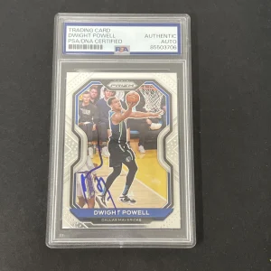 2020-21 Panini Prizm Basketball #83 Dwight Powell signed card PSA
