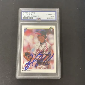 1990 Upper Deck #498 Bud Black signed card PSA