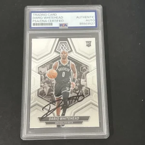 2023-24 Panini Mosaic #247 Dariq Whitehead signed card PSA
