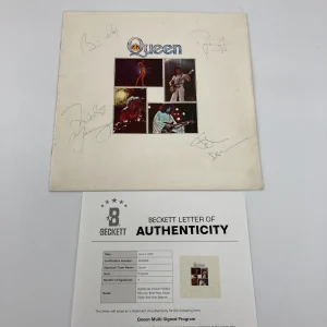1977 Queen Freddie Mercury Multi Signed European Tour Program Beckett COA