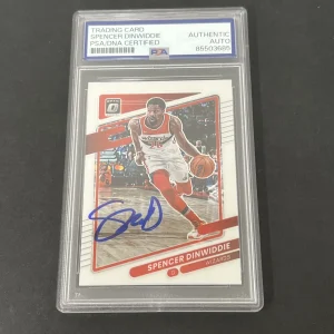 2021-22 Panini Donruss Optic #54 Spencer Dinwiddie signed card PSA