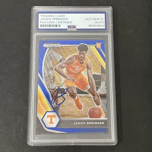2021 Panini Prizm Draft Picks #19 Jaden Springer signed card PSA Tennessee