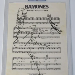 RAMONES Signed Autograph "I Wanna Be Sedated" Sheet Music by 4 Slab PSA JSA BAS