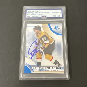 2023-24 SP Hockey #61 Chandler Stephenson signed card PSA 10