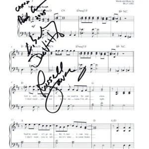 The Lords of 52nd Street Signed Autograph My Life Sheet Music Billy Joel 's Band