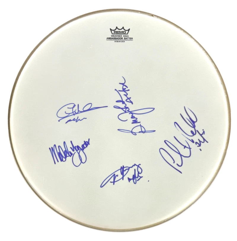 AC/DC Full Band x5 Signed Autograph Drumhead - Malcolm Young Angus +3 ...