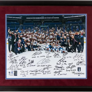 2022 Colorado Avalanche Stanley Cups Champs Team Signed 16x20 Photo Beckett COA