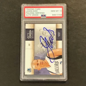 2009-10 Panini Studio #18 Jason Kidd Signed Card AUTO 10 PSA Slabbed Dallas Mave