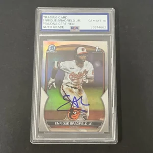 2023 Bowman Draft Chrome Refr #BDC-188 Enrique Bradfield Jr. signed card PSA 10