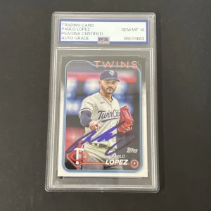 2024 Topps Update Series 2 #651 Pablo Lopez signed card PSA Auto 10