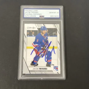 2023-24 O-Pee-Chee #431 Jacob Trouba signed card PSA Auto 10