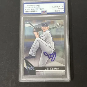 2021 Topps Bowman Platinum #Top-96 Seth Johnson signed card PSA