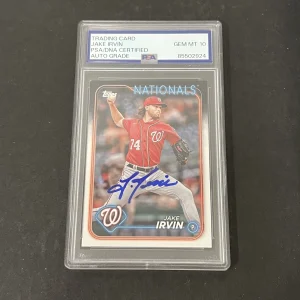 2024 Topps Series 2 #621 Jake Irvin signed card PSA Auto 10