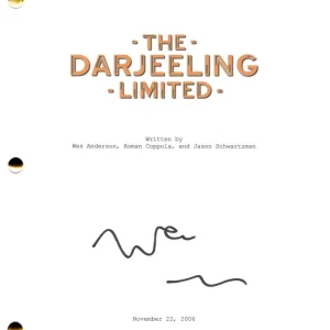 Wes Anderson Signed Autograph The Darjeeling Limited Full Movie Script JSA COA