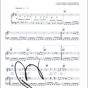 Patrick Carney The Black Keys Signed Autograph Gold on the Ceiling Sheet Music