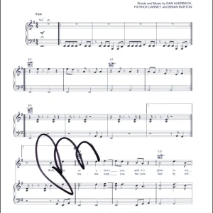 Patrick Carney The Black Keys Signed Autograph Lonely Boy Sheet Music El Camino