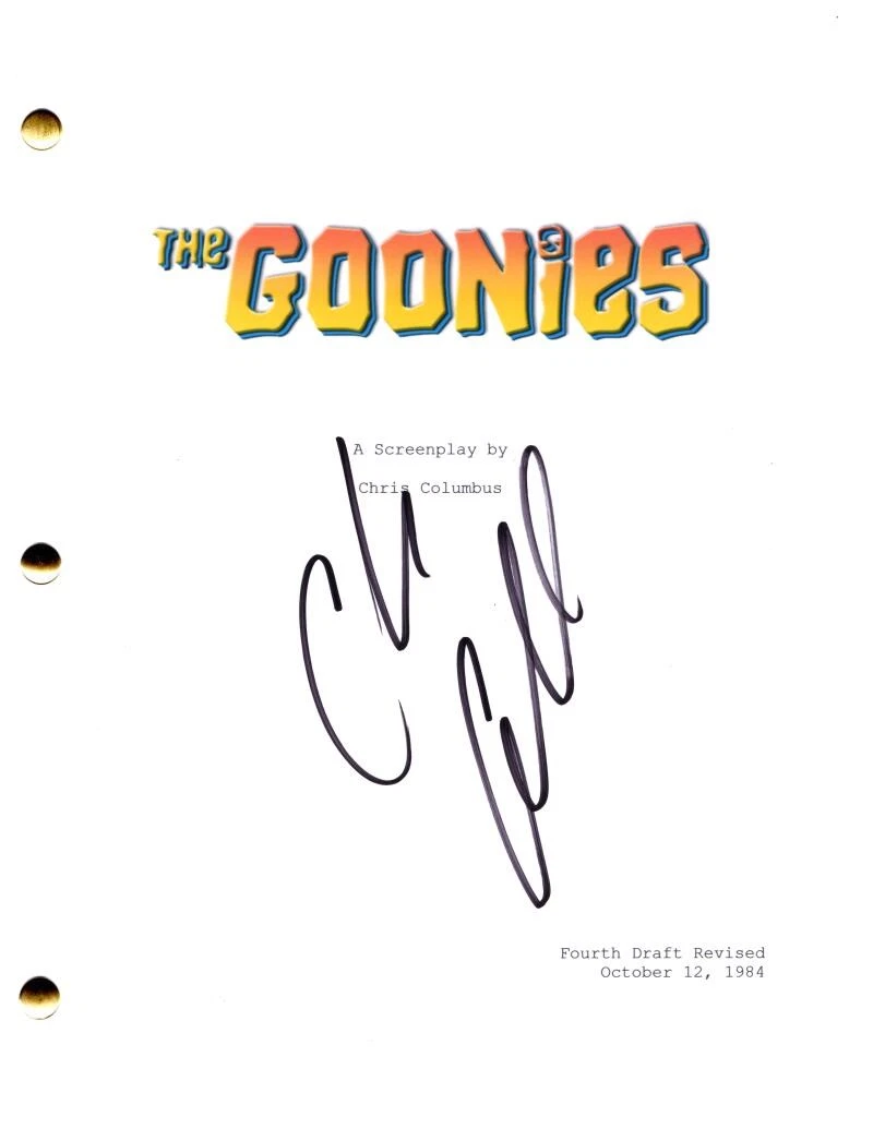 Script Columbus Chris Columbus Signed Autograph The Goonies Full Movie Script ...