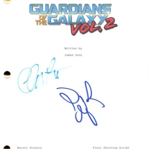 Zoe Saldana & Chris Pratt Signed Autograph Guardians of the Galaxy 2 Script COA