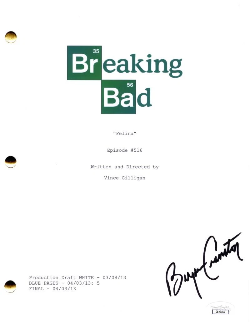 Bryan Cranston Signed Autograph Breaking Bad Full Final Episode Script ...