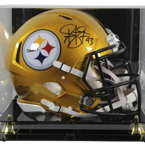 Steelers Troy Polamalu Signed Flash F/S Speed Proline Helmet w/ Case BAS Wit