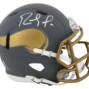 Vikings Randy Moss Authentic Signed Slate Speed Mini Helmet BAS Witnessed