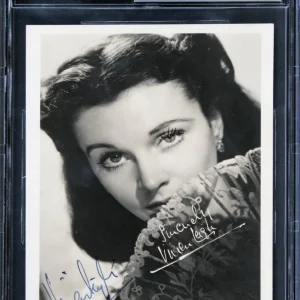 Vivien Leigh Gone with the Wind Signed Black & White 5x7 Photo BAS Slabbed