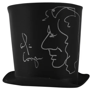 Alice Cooper Authentic Signed Top Hat w/ Self Portrait Sketch BAS Witnessed